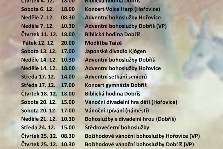 Adventní a vánoční program 2025